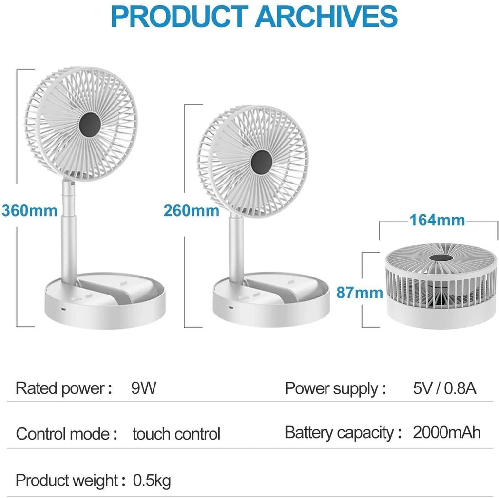 Table Fan High Speed – 2100 RPM Powerful rechargeable fan With 3 Speed Airflow | Noiseless portable fan for home,office,Kitchen| 1800 mAh charging battery fan for Desk